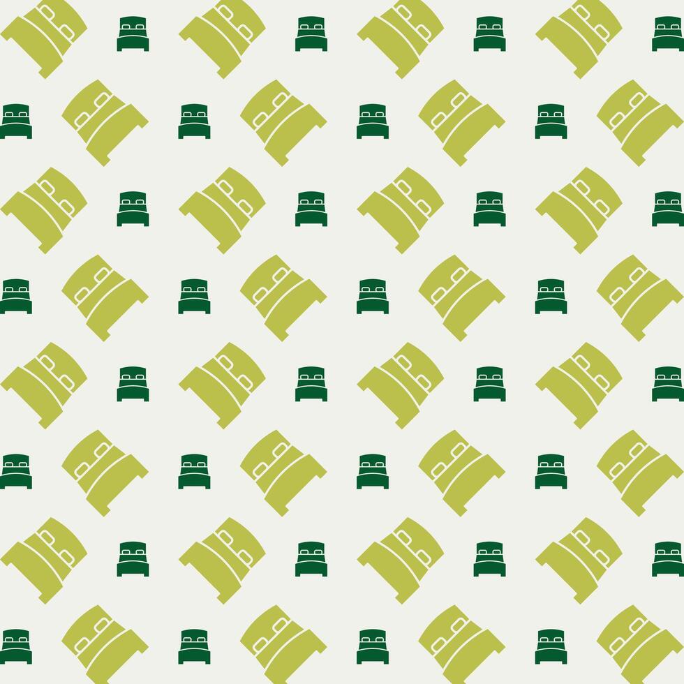 Bed rare trendy multicolor repeating pattern vector illustration green design