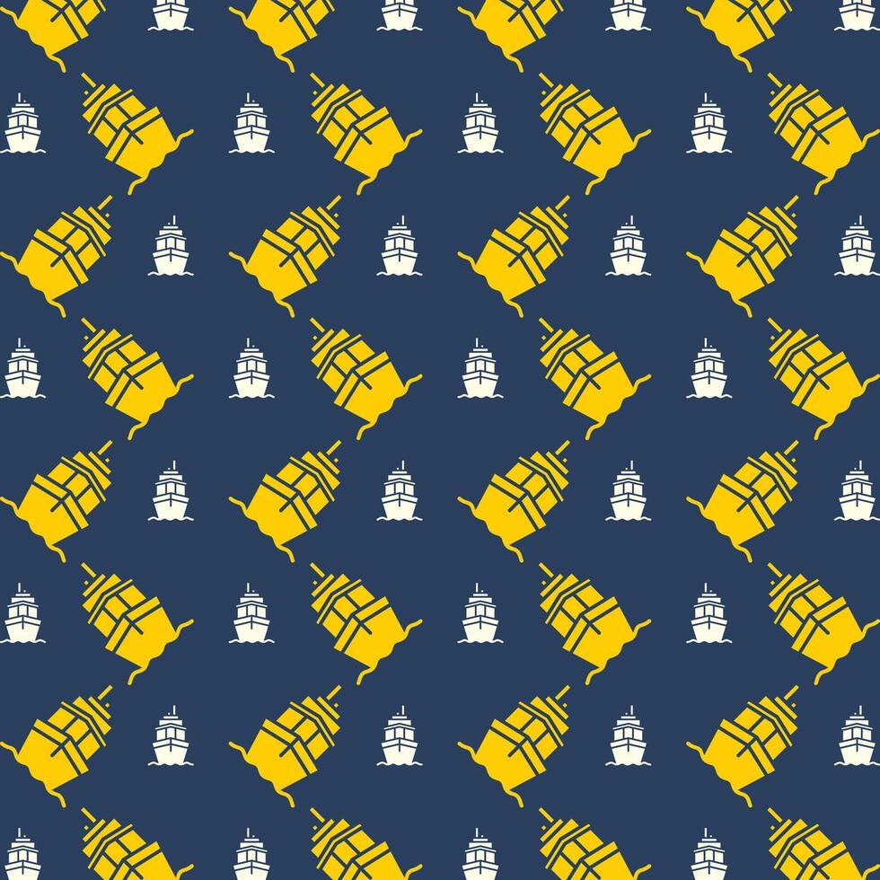 Ship incredible trendy colored repeating pattern vector illustration design
