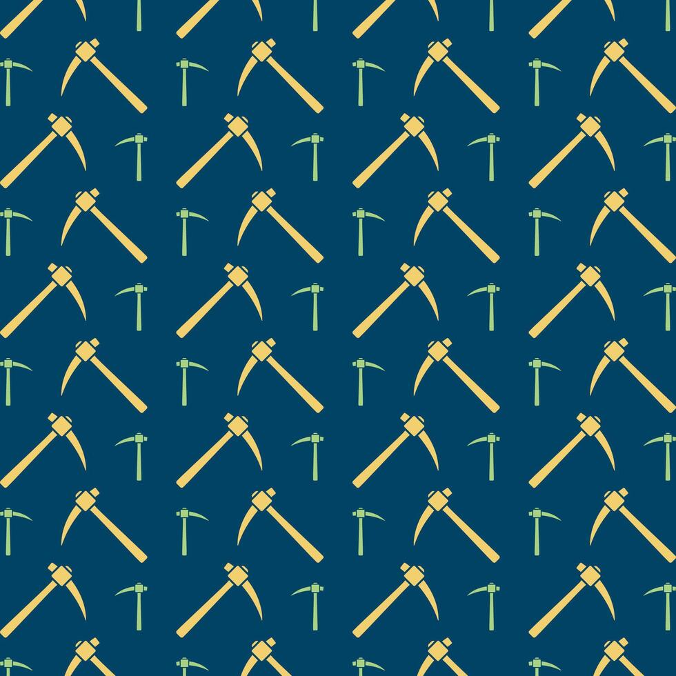 Pickaxe handsome trendy multicolor repeating pattern vector illustration design