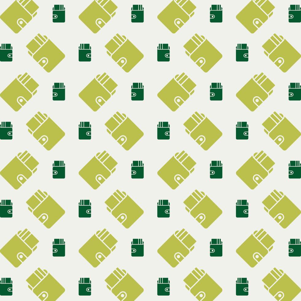 Wallet rare trendy multicolor repeating pattern vector illustration green design