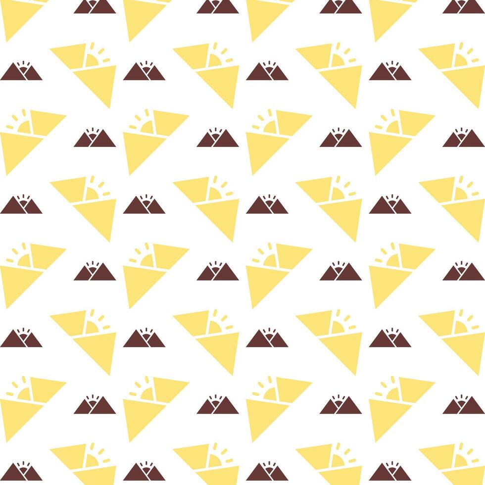 Mountain charming trendy colored repeating pattern vector illustration cool design