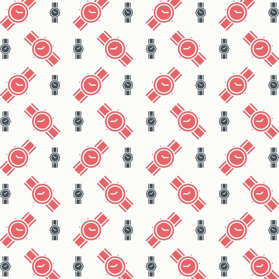 Wristwatch brilliant trendy colored repeating pattern vector illustration cool design