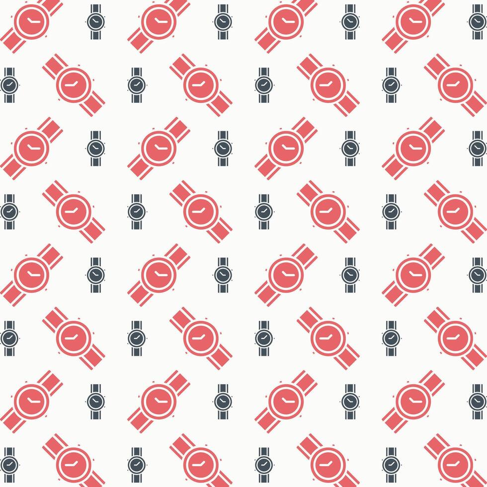 Wristwatch brilliant trendy colored repeating pattern vector illustration cool design