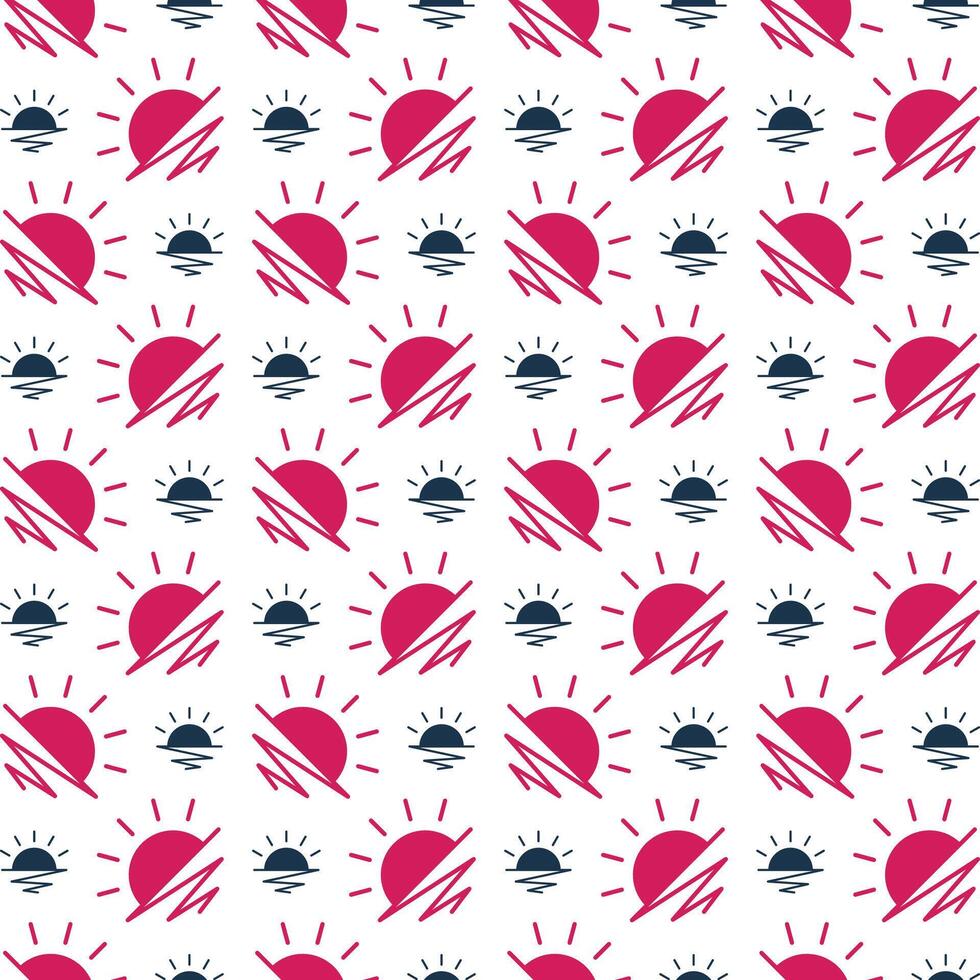 Sunrise fabulous trendy multicolor repeating pattern vector illustration design