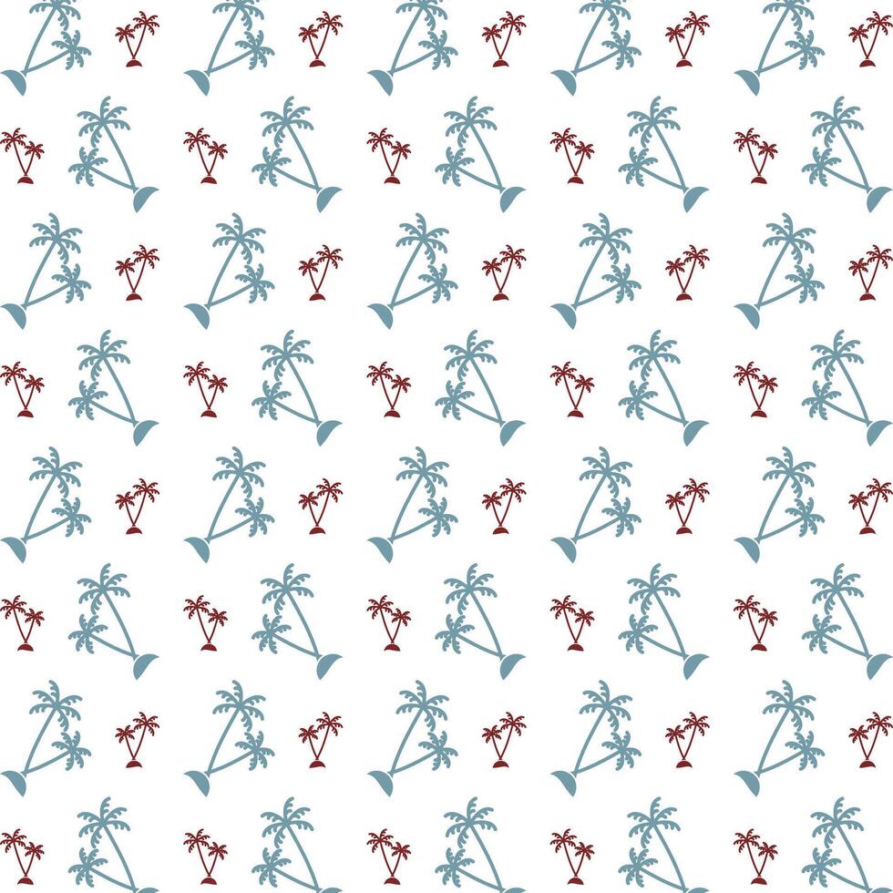 Palm tree superb trendy multicolor repeating pattern vector illustration design
