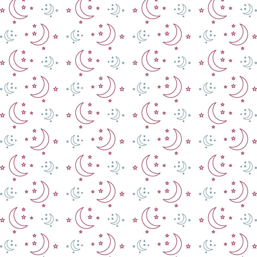 Moon powerful trendy multicolor repeating pattern vector illustration design