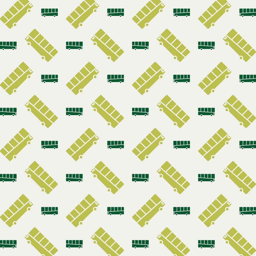 Public bus rare trendy multicolor repeating pattern vector illustration green design