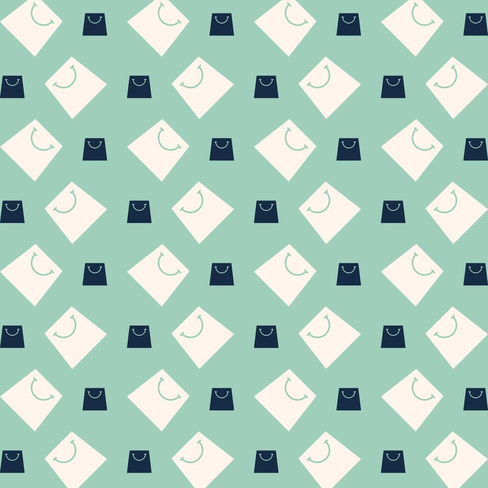 Shopping bag exquisite trendy multicolor repeating pattern vector illustration background