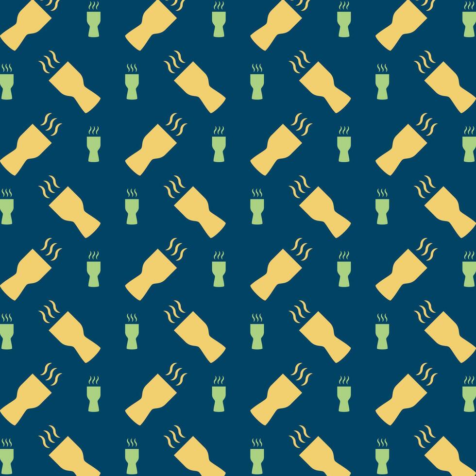 Cup of coffee handsome trendy multicolor repeating pattern vector illustration design