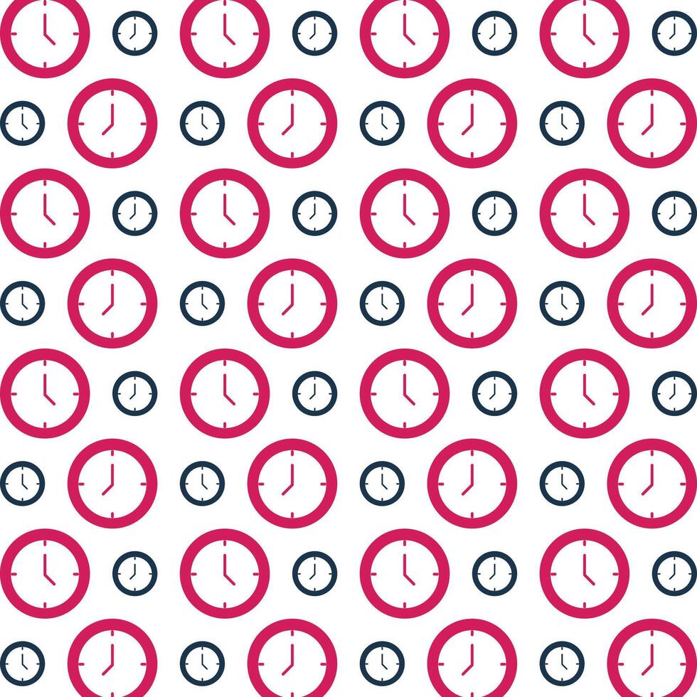 Clock fabulous trendy multicolor repeating pattern vector illustration design