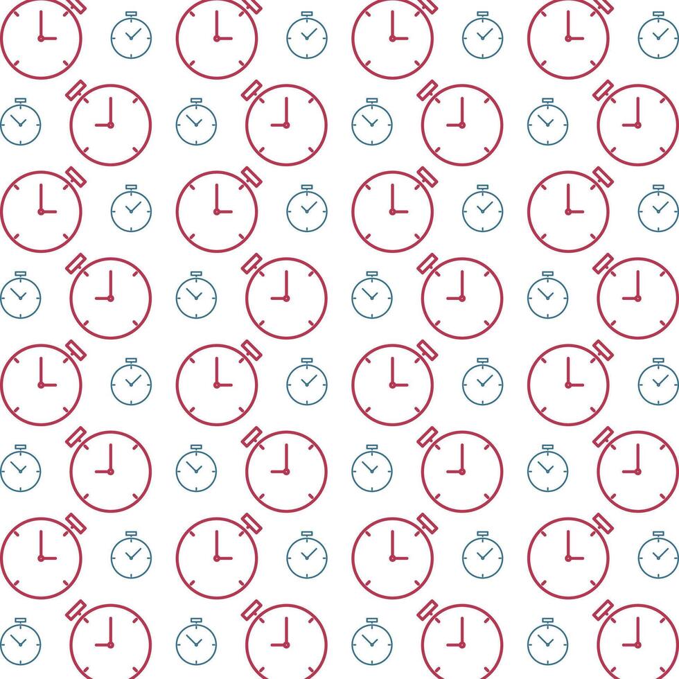 Clock powerful trendy multicolor repeating pattern vector illustration design