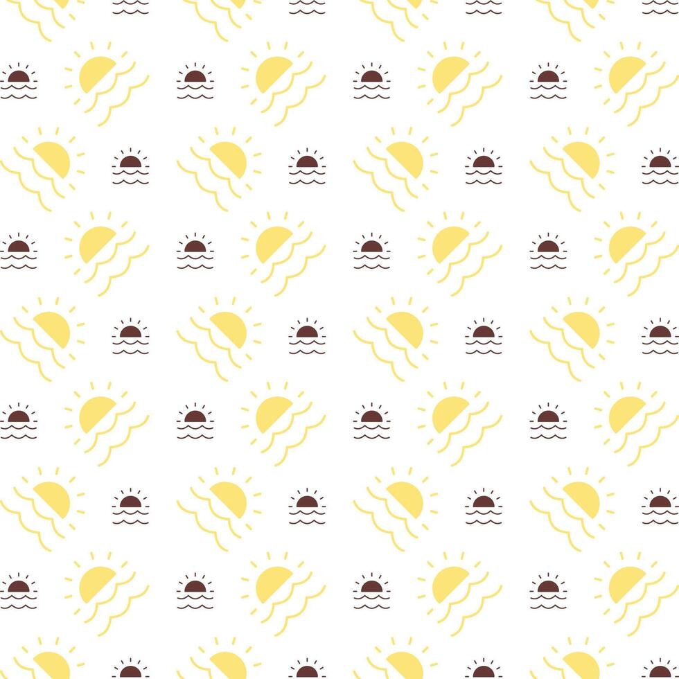 Sunrise charming trendy colored repeating pattern vector illustration cool design