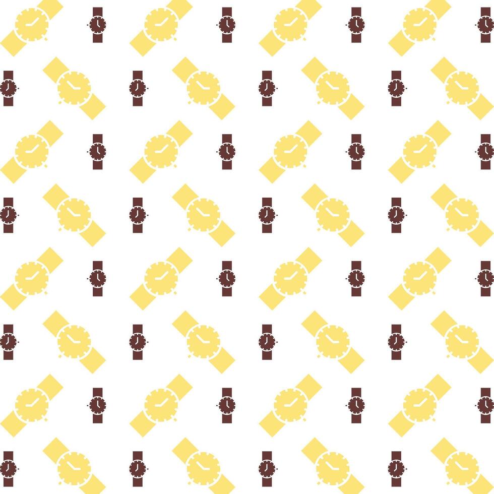 Hand watch charming trendy colored repeating pattern vector illustration cool design