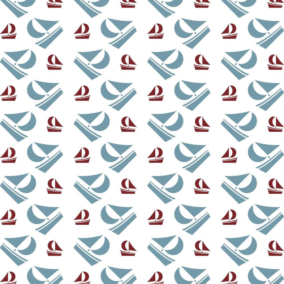 Sailboat superb trendy multicolor repeating pattern vector illustration design