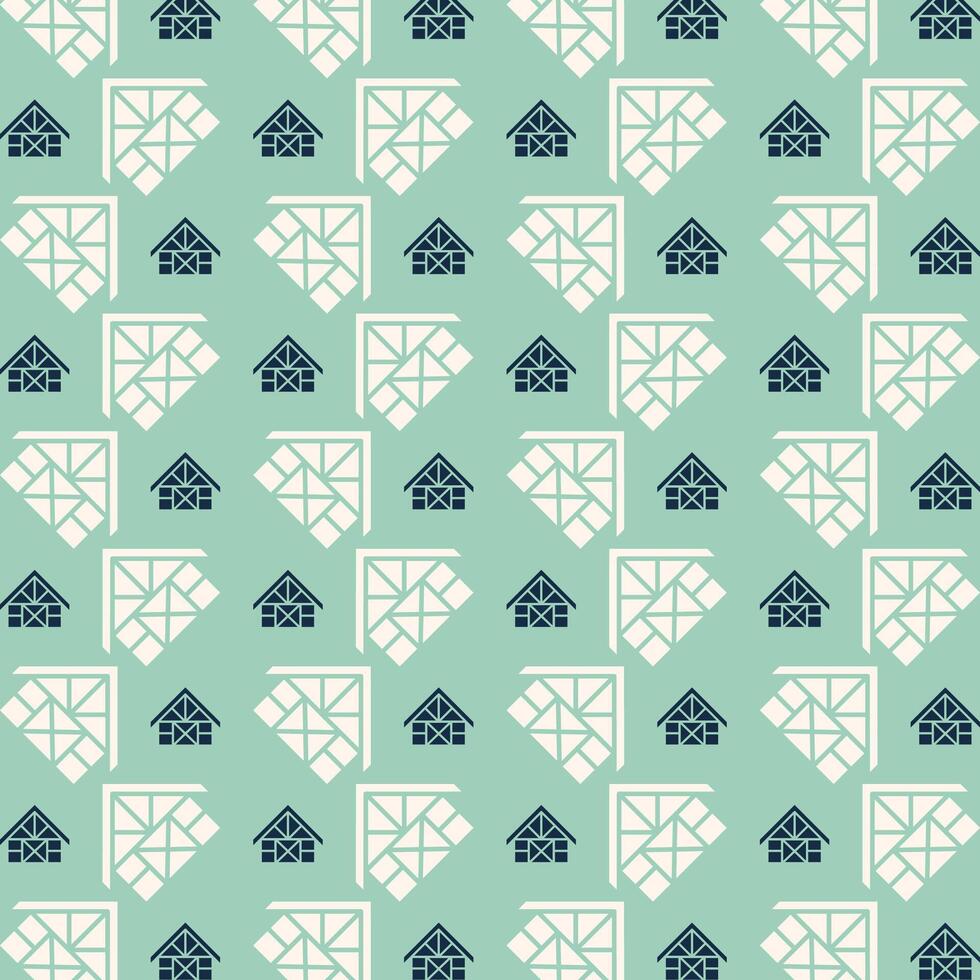 House exquisite trendy multicolor repeating pattern vector illustration background