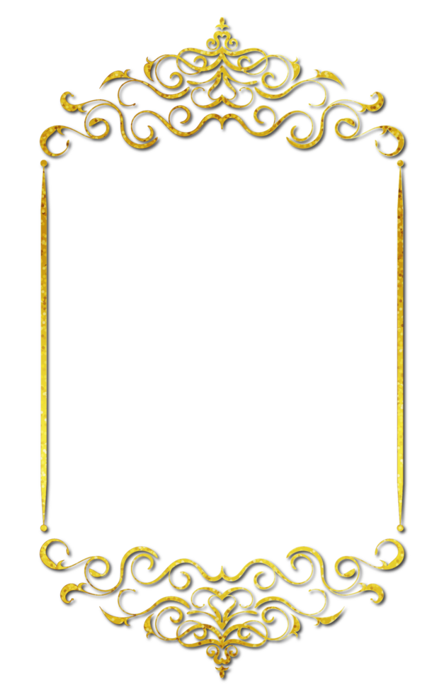 Luxury golden frame isolated on transparent background png