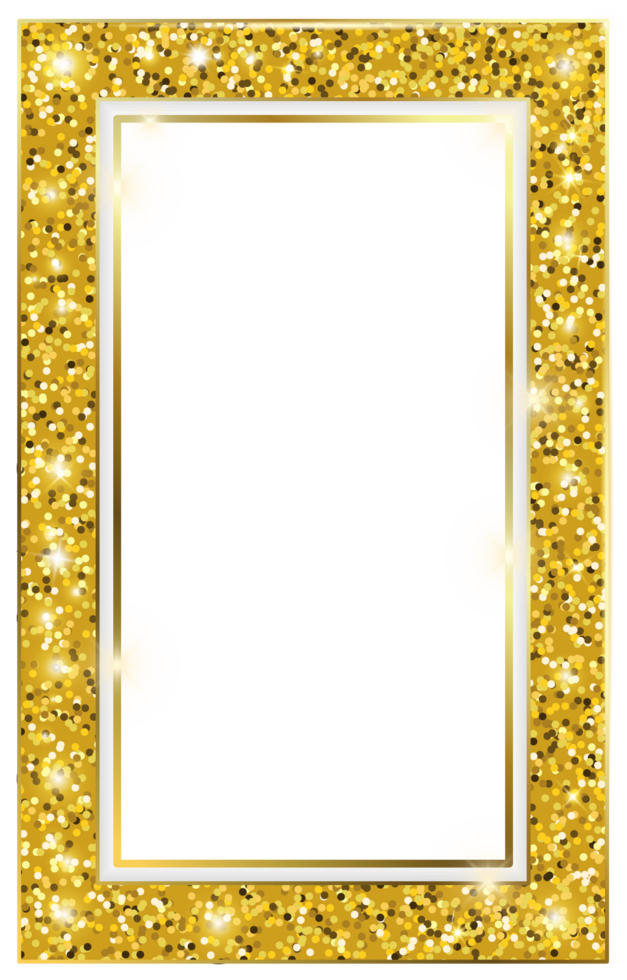 Luxury Rectangle Glitter Frame with Sparkling Light png