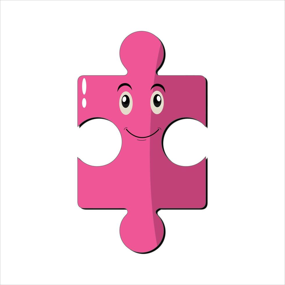Puzzles faces. Funny bright puzzle pieces characters cute smile or angry face emotion, jigsaw emoji join friends creative shape cartoon mascot concept vector illustration of puzzle expression funny
