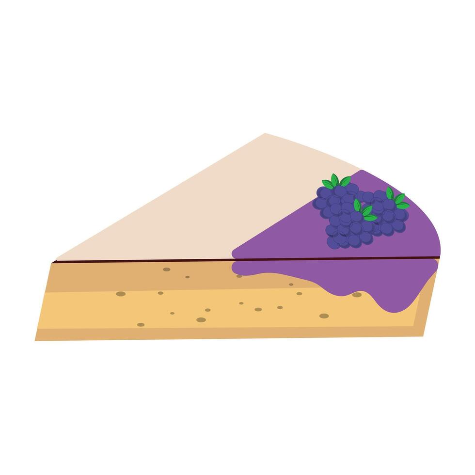 Cartoon piece of cake. Various colorful cake slices, cage and restaurant sweet dessert with cream glaze fruits and biscuits. Vector pastry pieces set