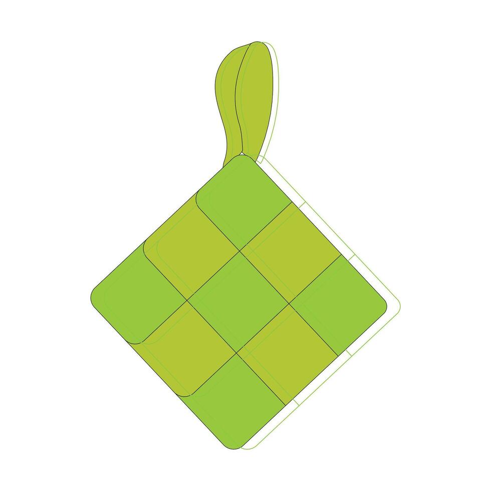 Vector illustration of ketupat, a Eid tradition in Indonesia, Hanging ketupat vector clip art icon for ramadan and Eid Al Fitr decoration element