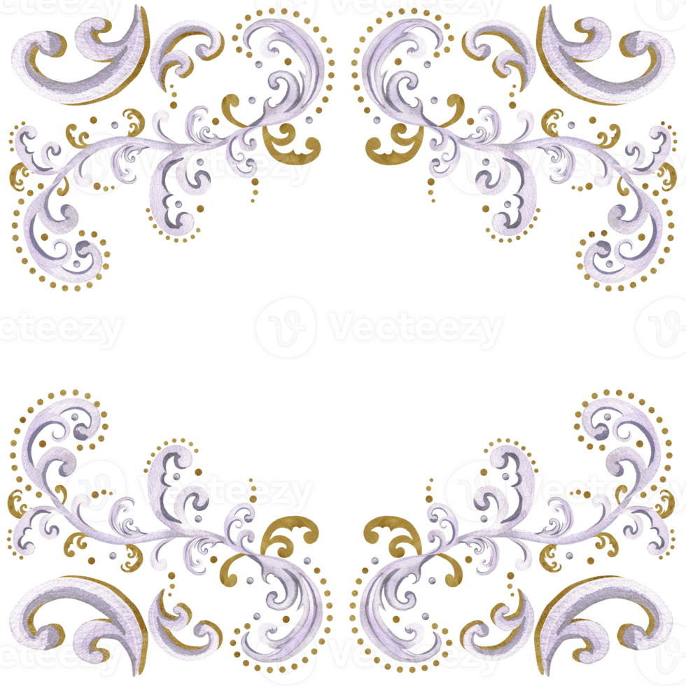 Hand-drawn watercolor illustration. Seamless damask pattern. Can be used for textile, printing or other design. Floral pattern. png