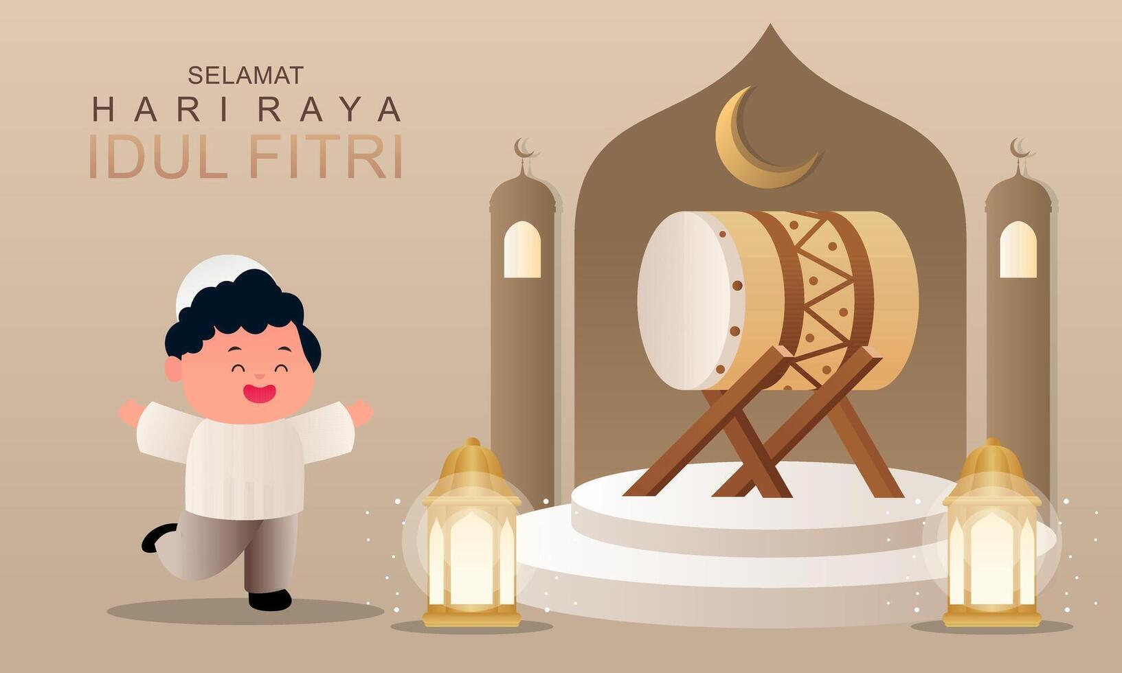 feliz eid mubarak ilustración vectorial vector