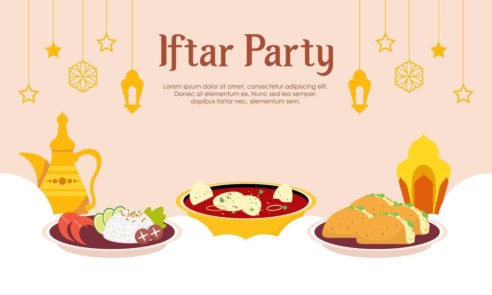 Iftar party celebration concept flyer vector