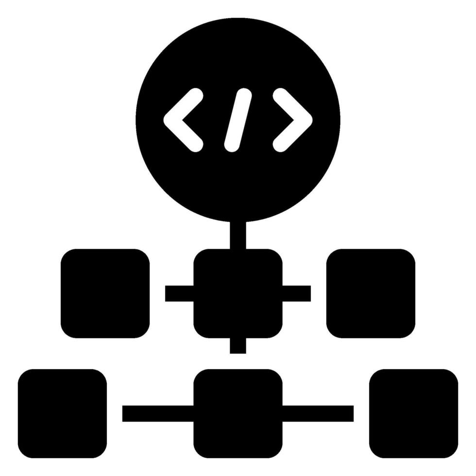 algorithm glyph icon vector