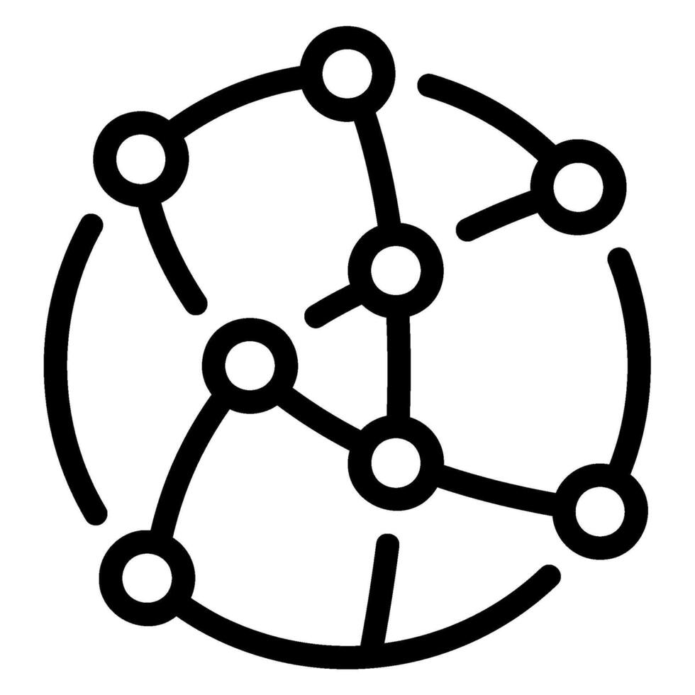 global network line icon vector