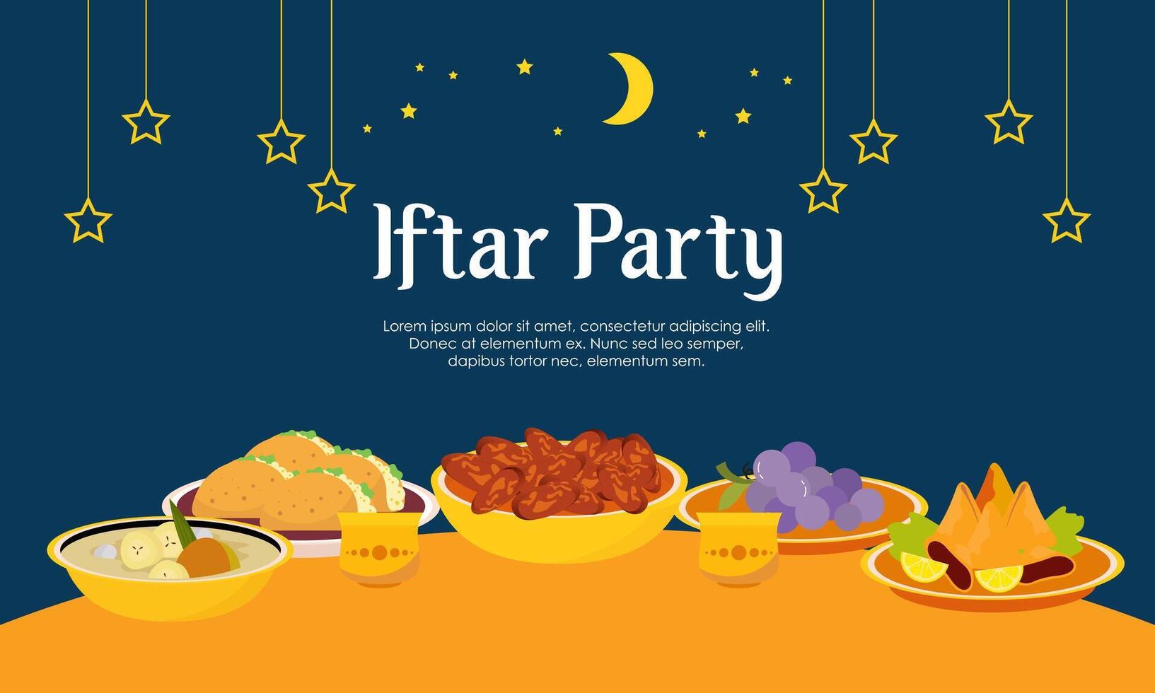 Iftar party celebration concept flyer vector