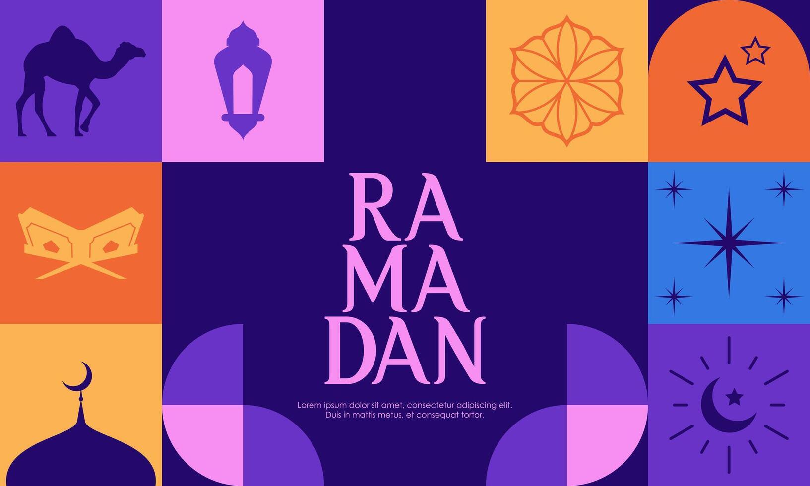 Ramadán kareem islámico saludo tarjeta modelo con Ramadán para fondo de pantalla diseño vector