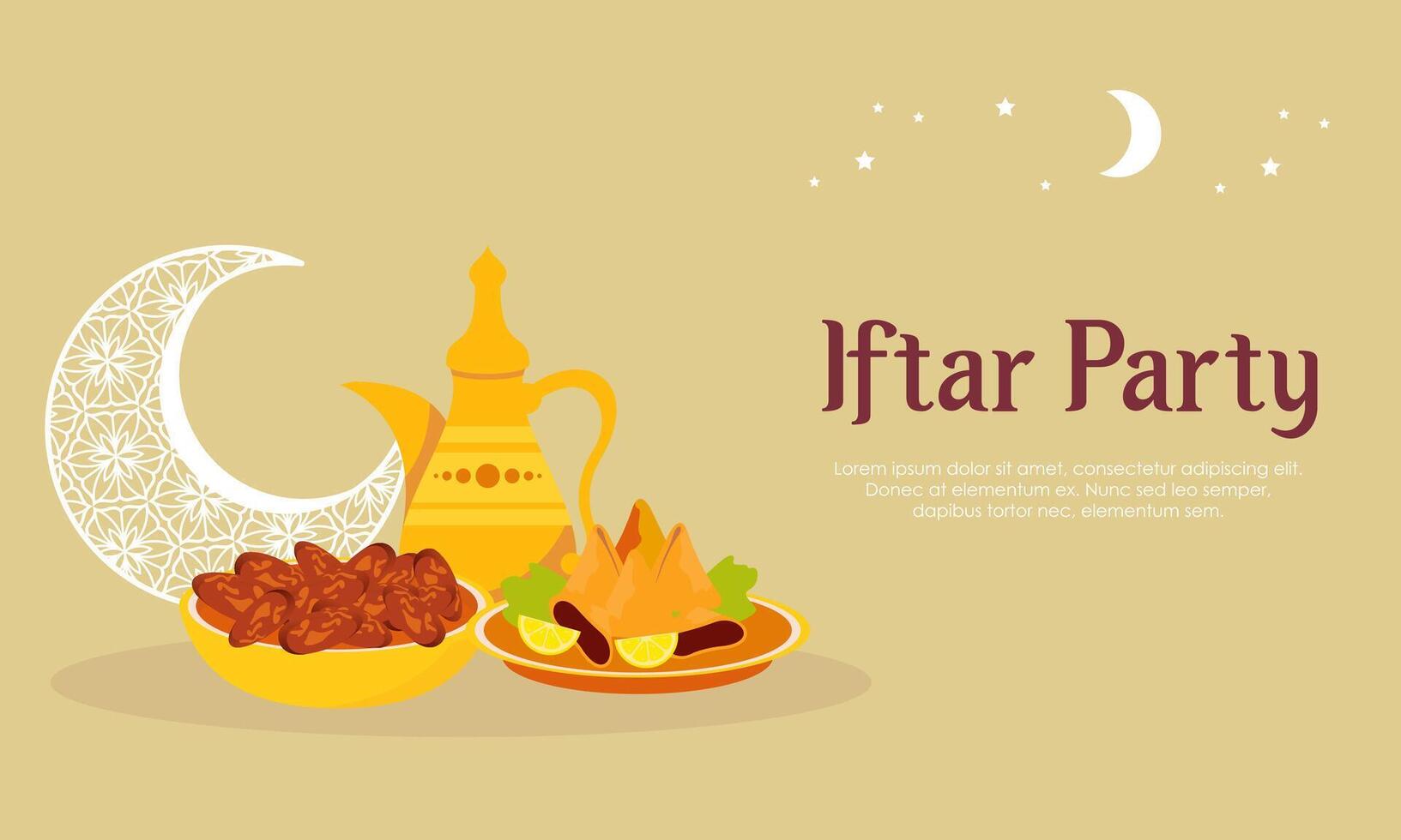 Iftar party celebration concept flyer vector