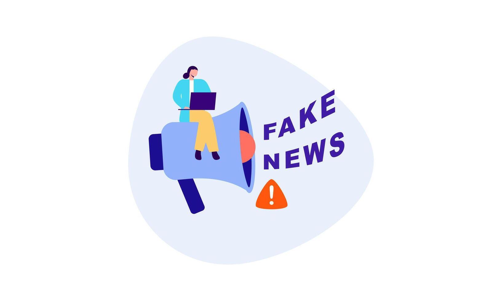 Fake news metaphors. Mass media propaganda. Screen template for mobile smart phone, landing page vector