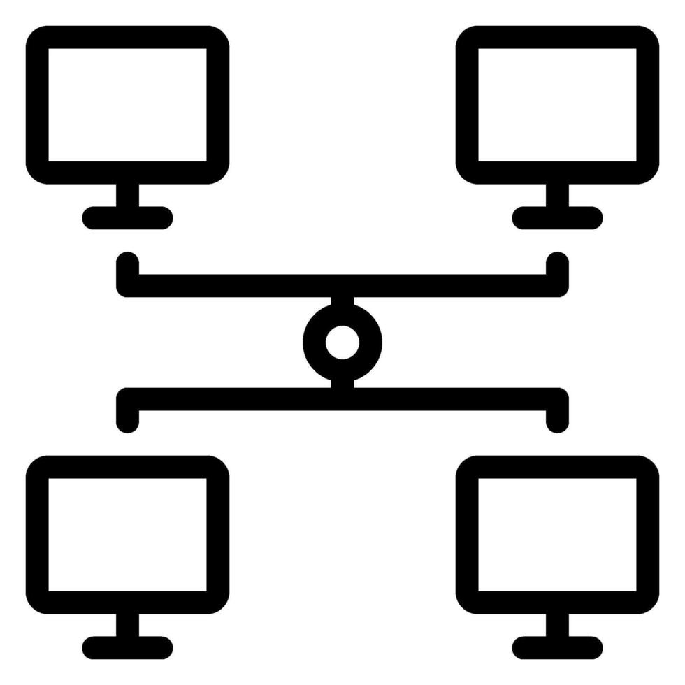 computer networks line icon vector