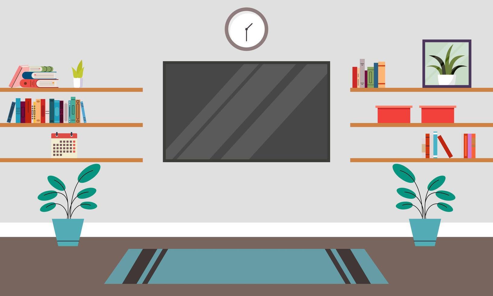 Silhouette of Tv Room illustration vector