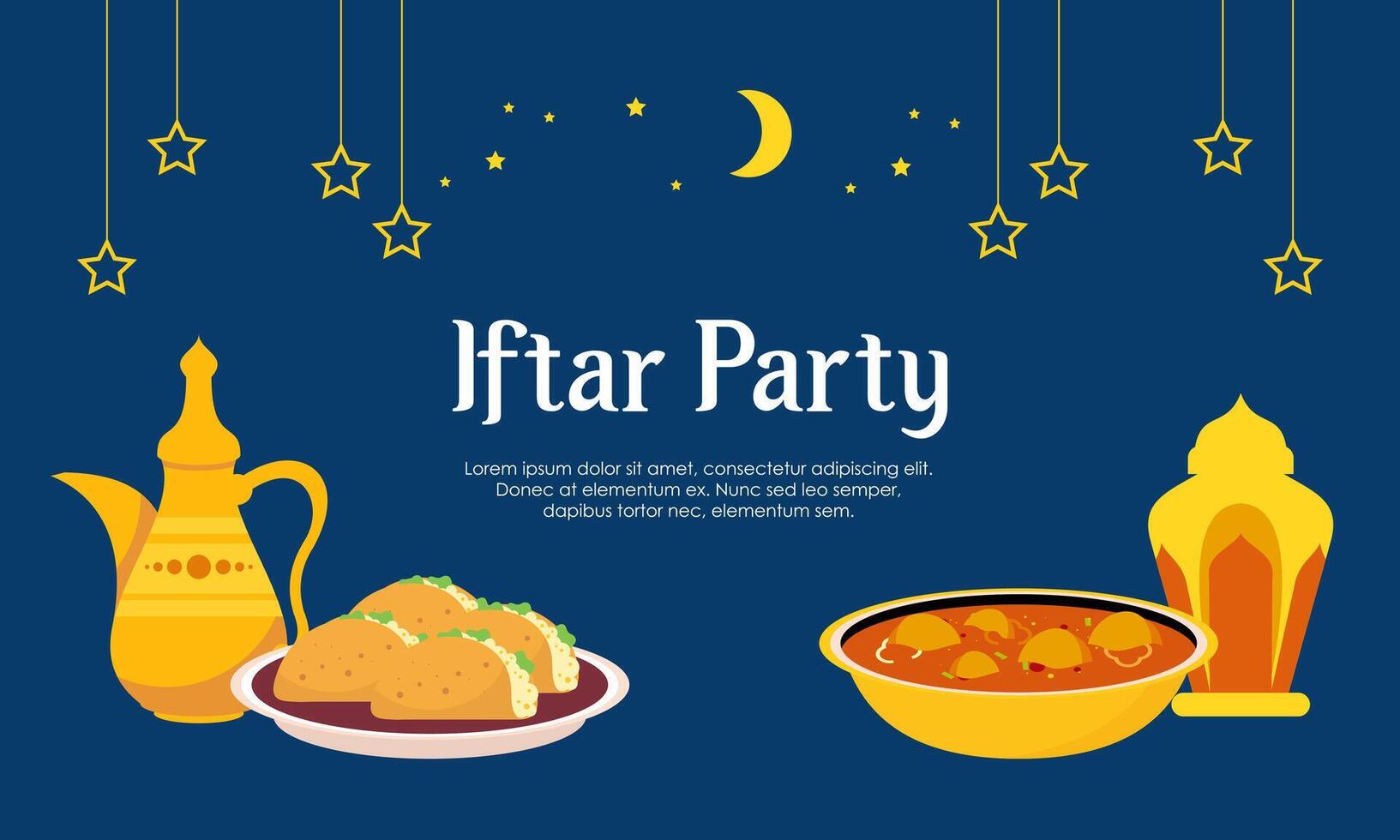 Iftar party celebration concept flyer vector