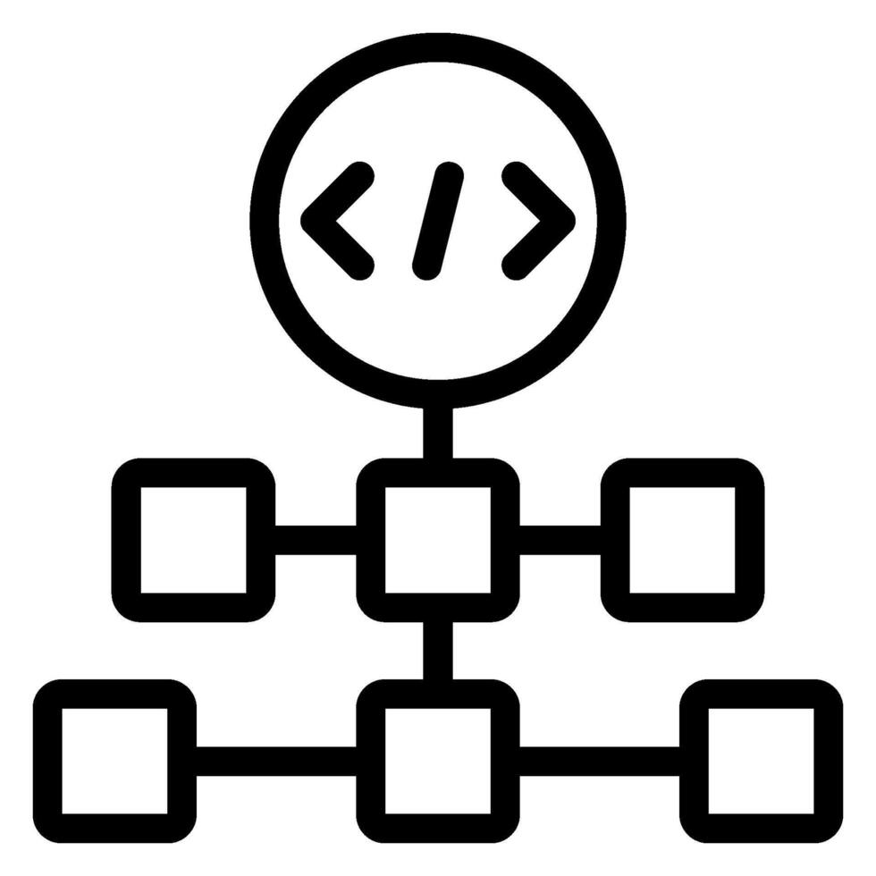 algorithm line icon vector