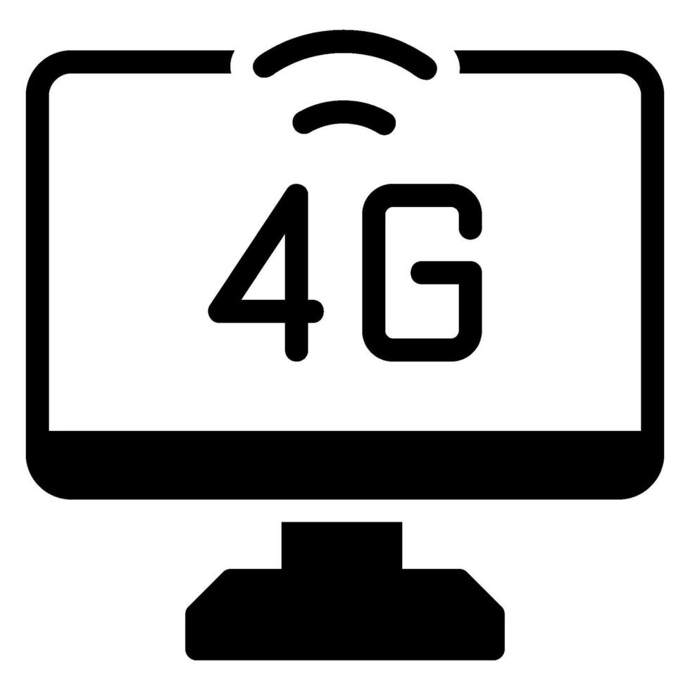 monitor glyph icon vector