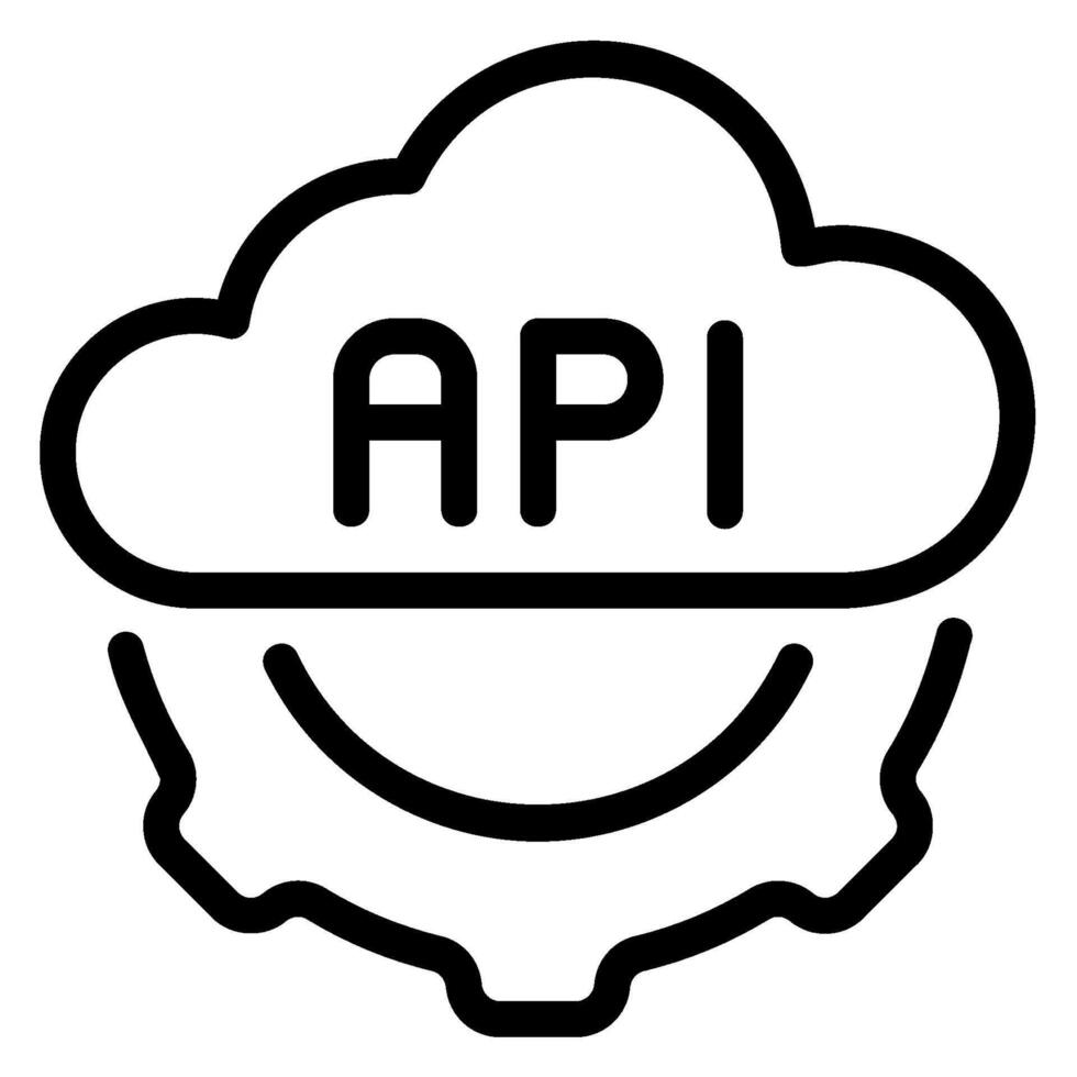 icono de línea de API vector