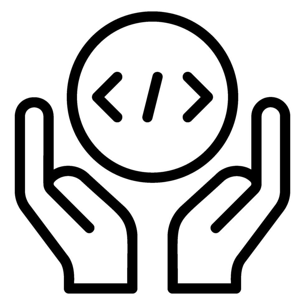 hands line icon vector