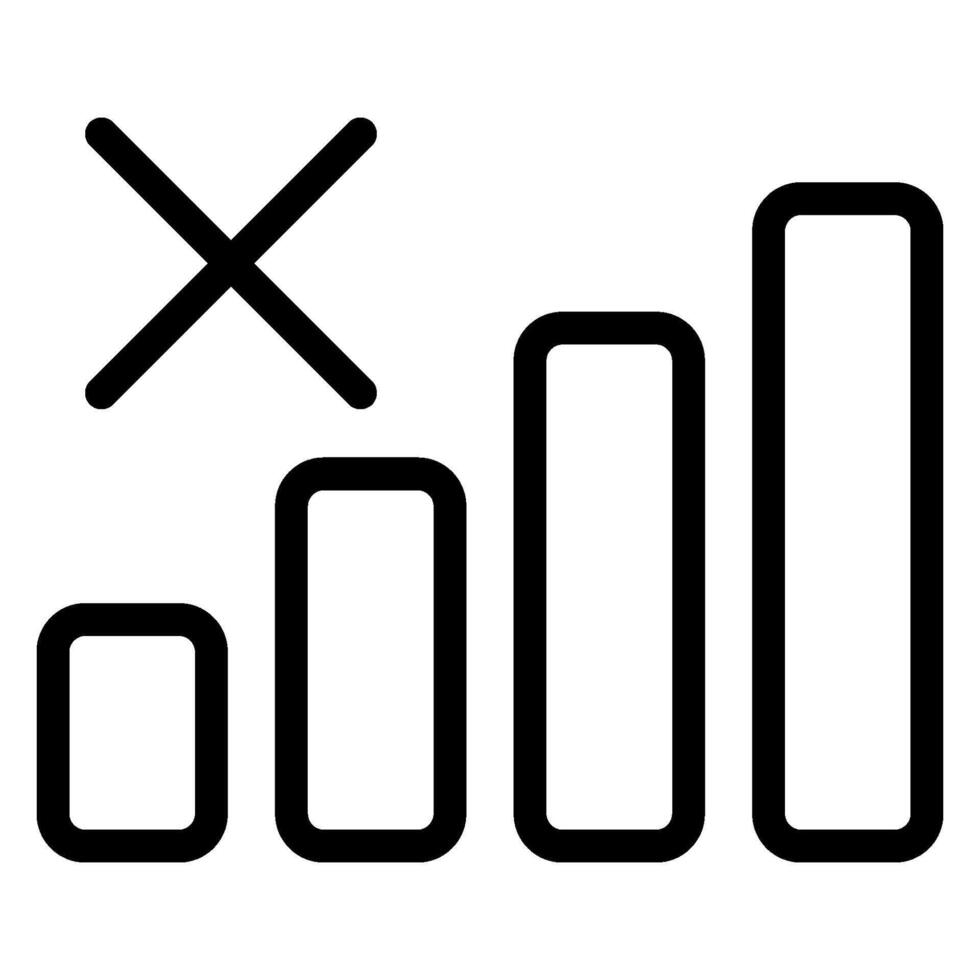 no signal line icon vector