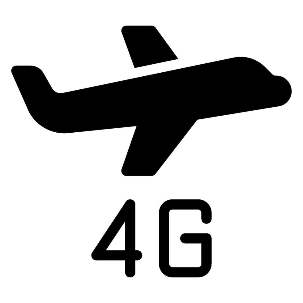 icono de glifo de modo avión vector