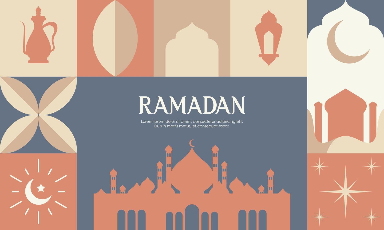 Ramadan Kareem. Islamic greeting card template with ramadan for wallpaper design vector