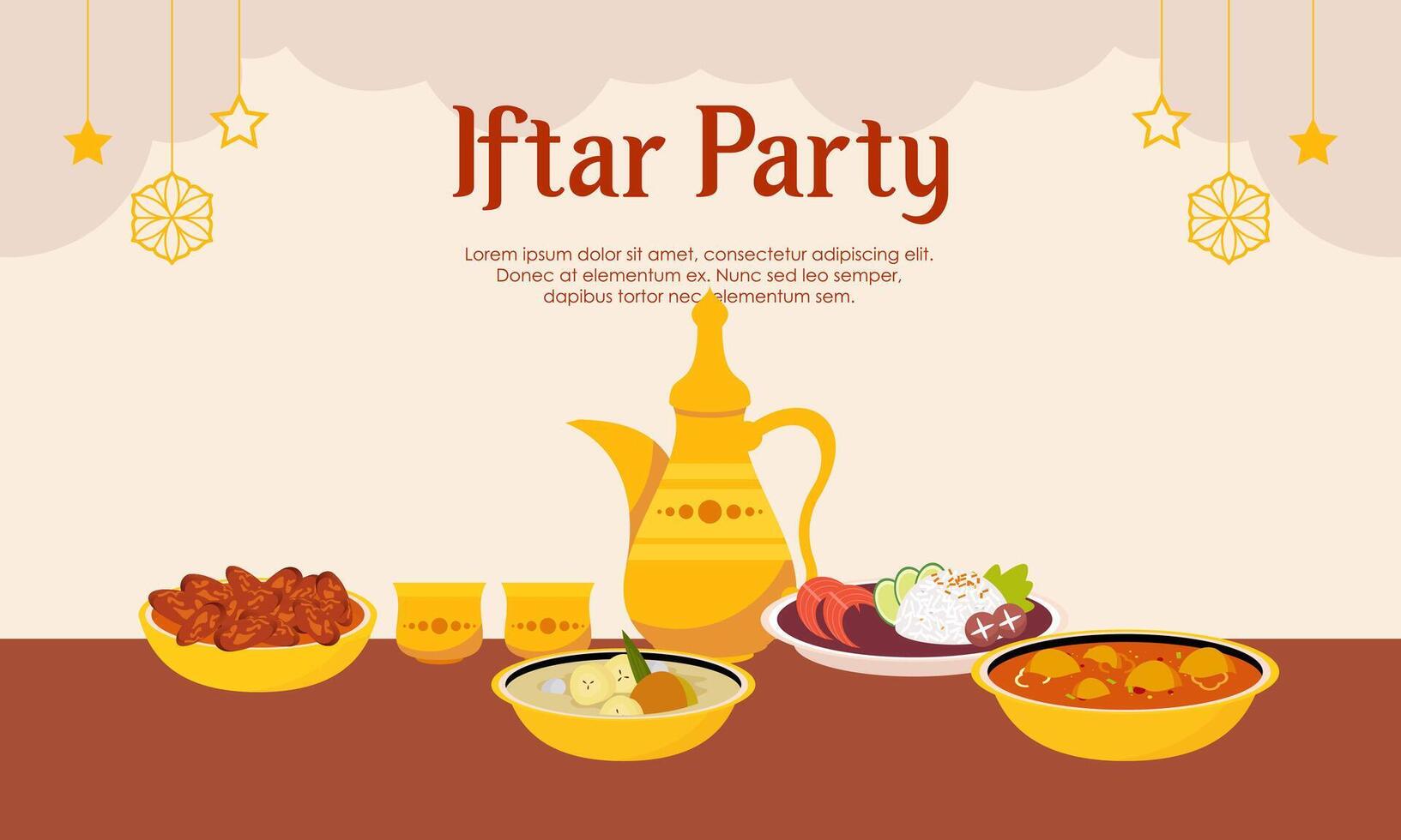 iftar fiesta celebracion concepto volantes vector