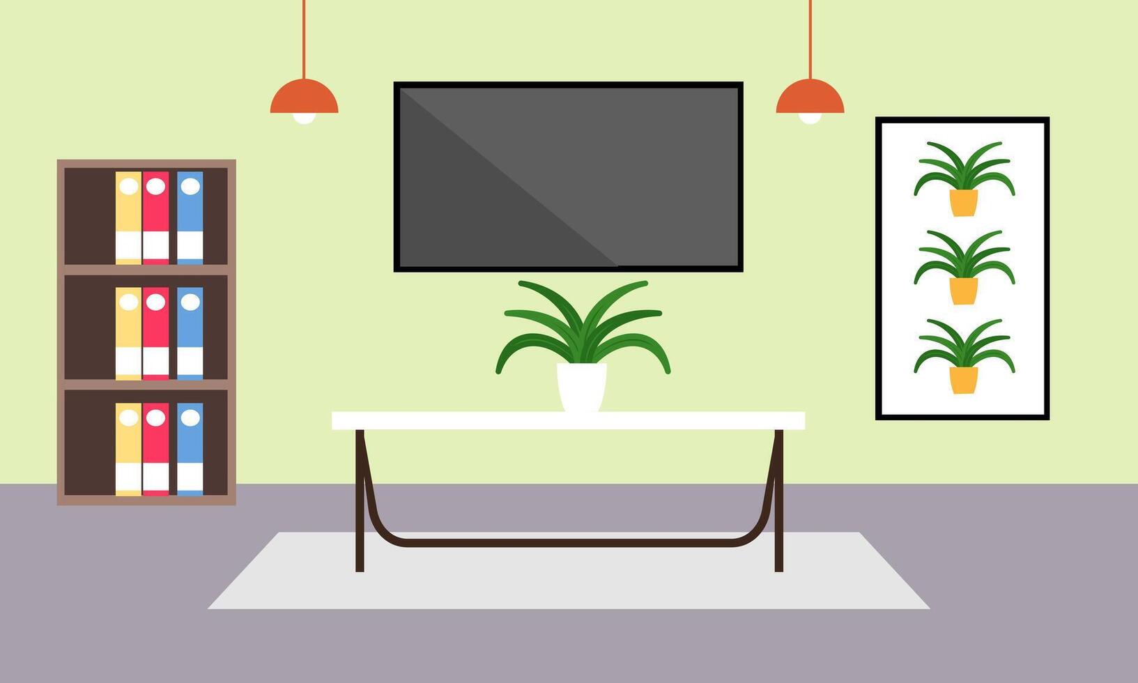 Silhouette of Tv Room illustration vector