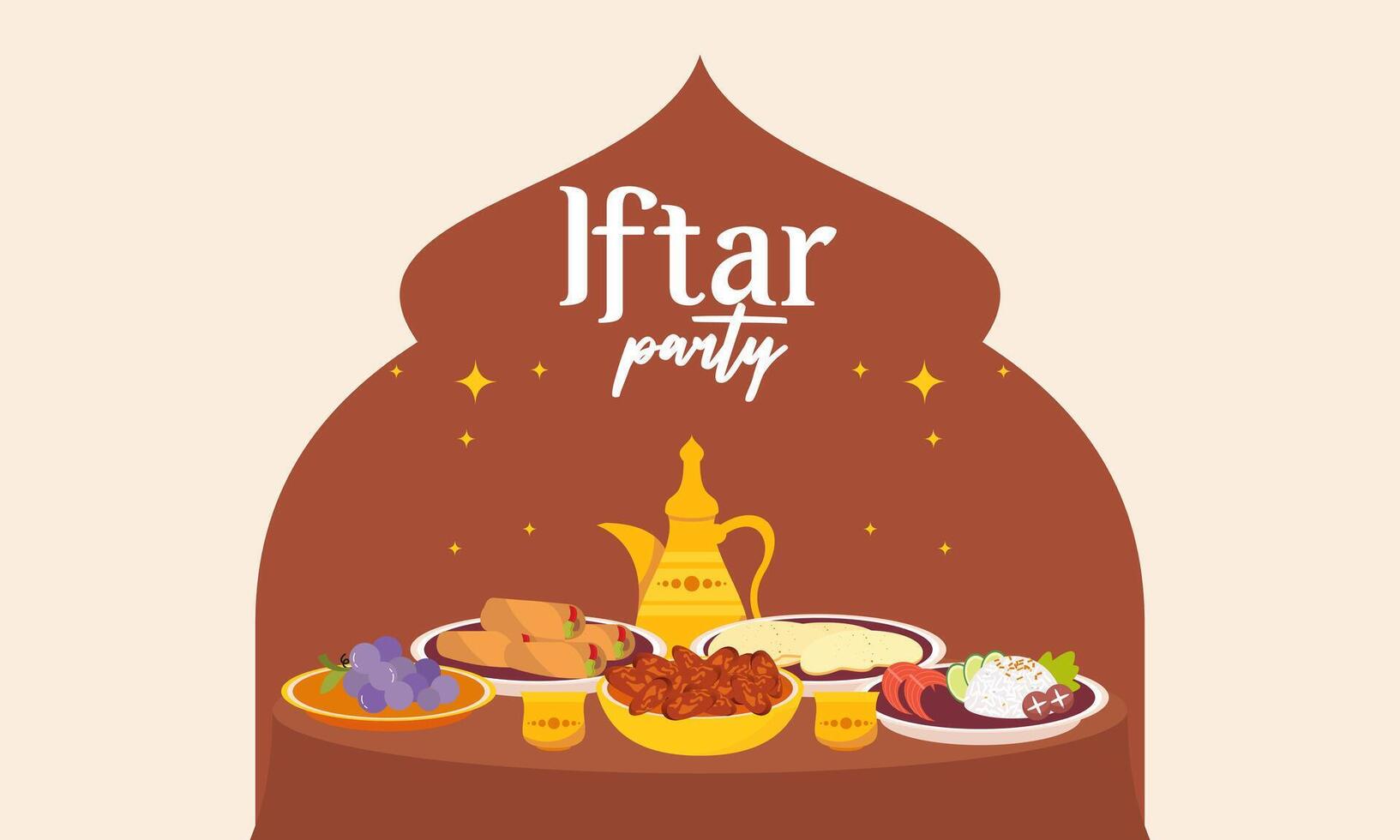 Iftar party celebration concept flyer vector