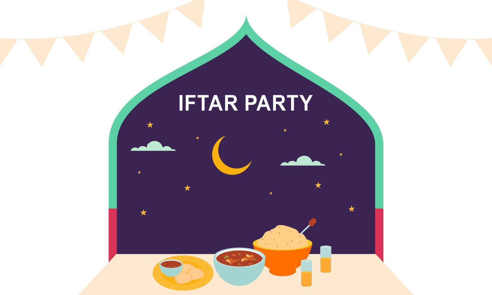 iftar fiesta celebracion concepto volantes vector