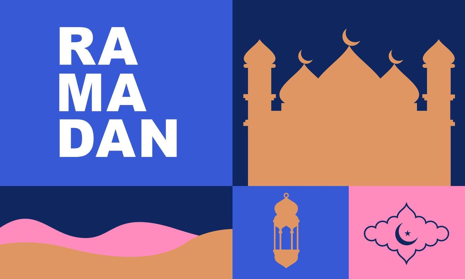 Ramadan Kareem. Islamic greeting card template with ramadan for wallpaper design vector