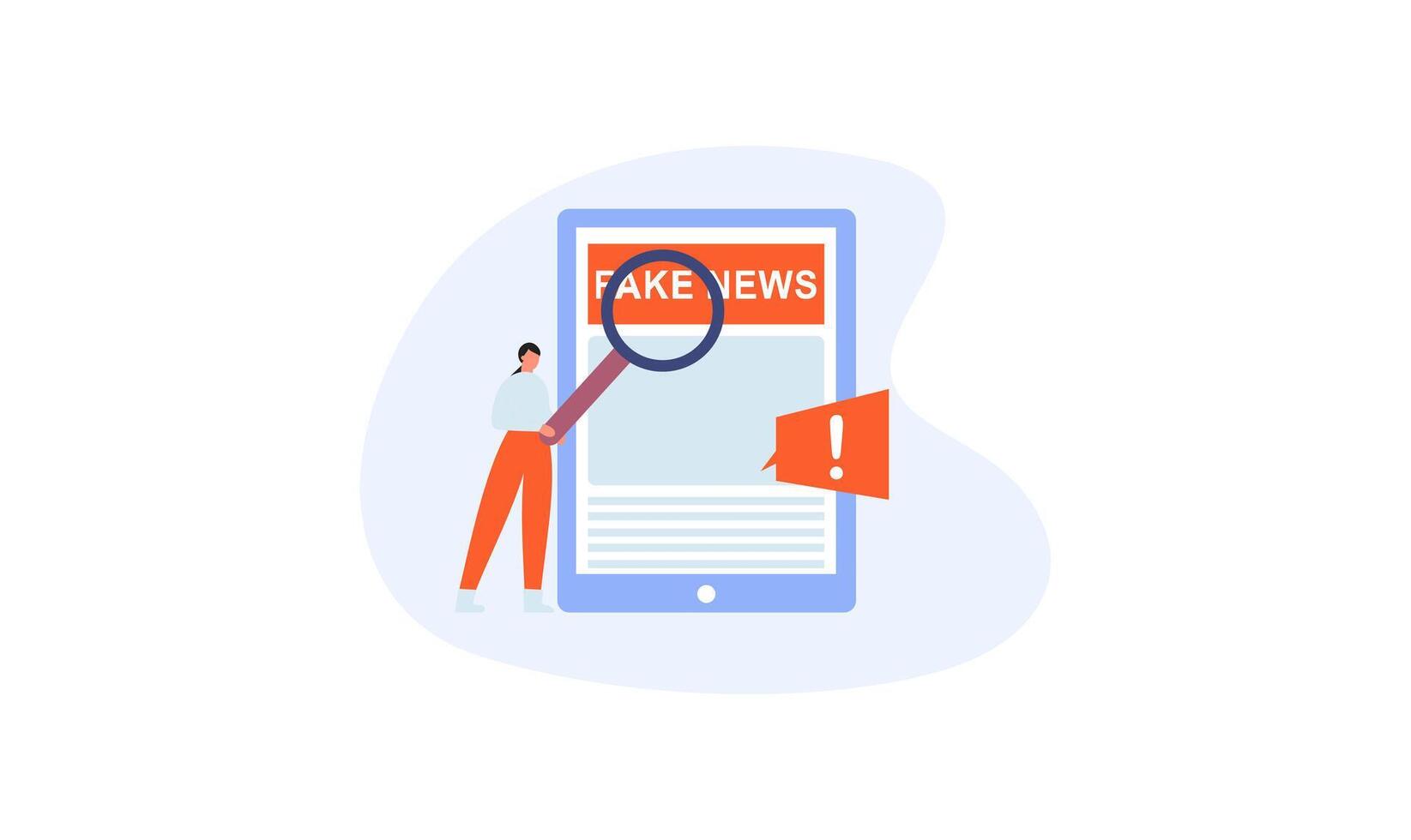 Fake news metaphors. Mass media propaganda. Screen template for mobile smart phone, landing page vector