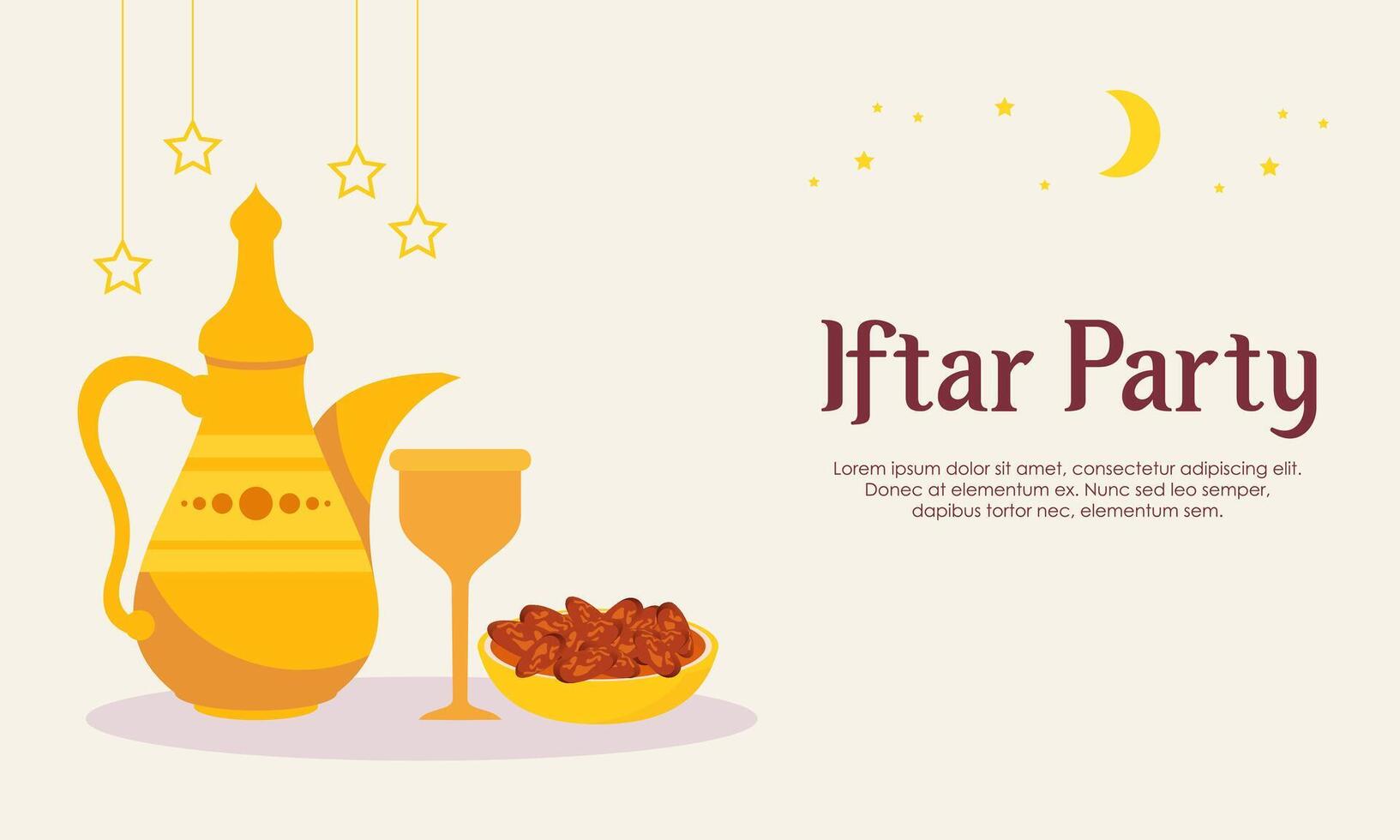 Iftar party celebration concept flyer vector